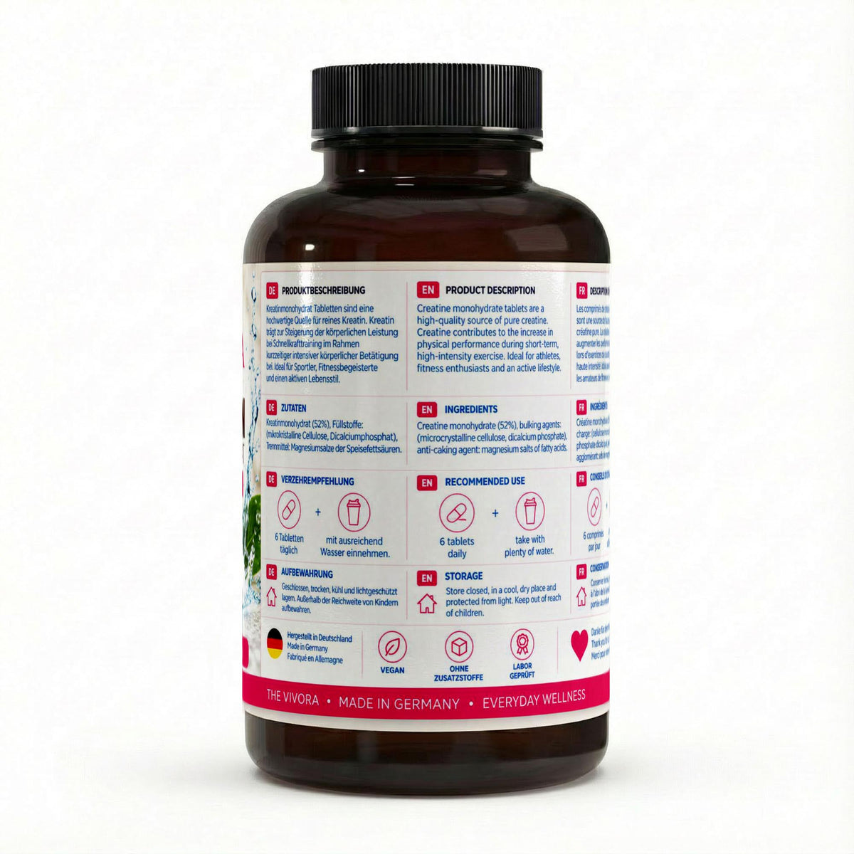 Kreatin Monohydrat - 180 vegane Tabletten