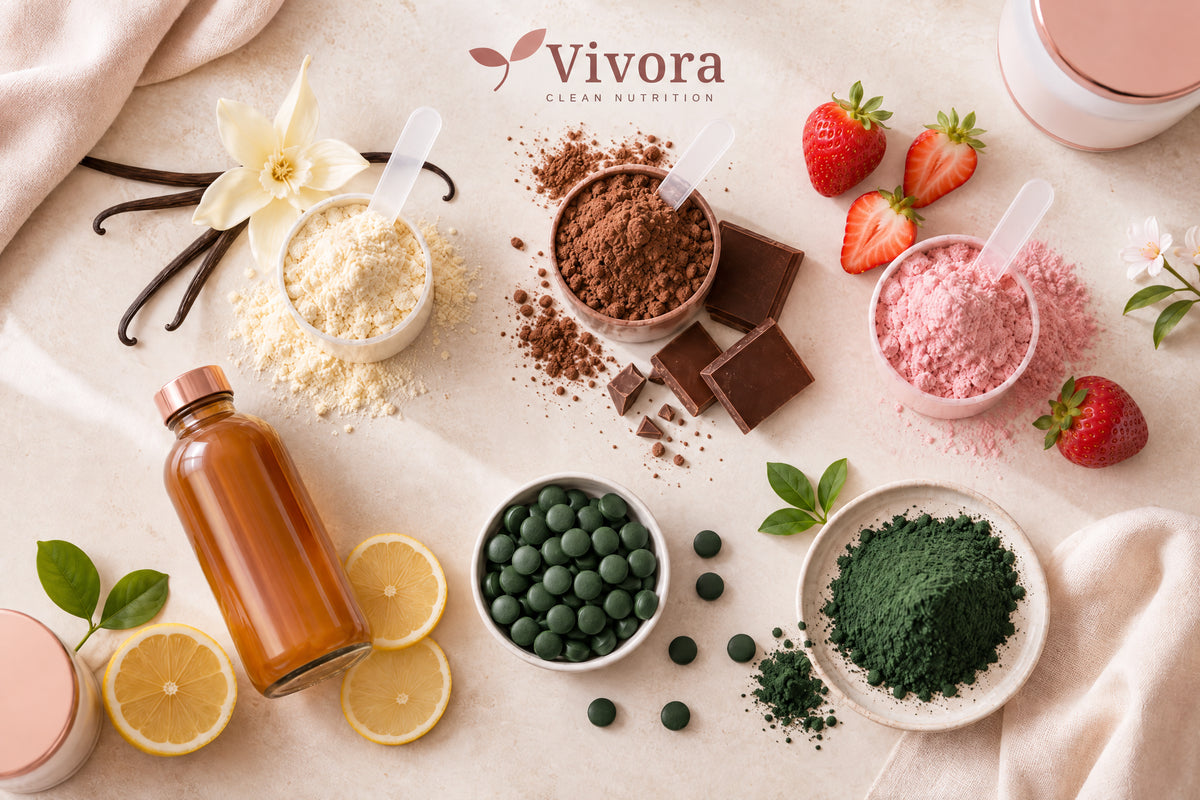 Vivora-Zutaten: Protein, Green Essentials und Daily Wellness